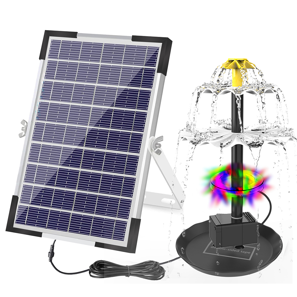 Solar Pool Pump Kit - ปั๊มน้ำพุพลังงานแสงอาทิตย์สำหรับอาบน้ำนกพร้อมไฟ LED ปั๊มน้ำพุพลังงานแสงอาทิตย์สำหรับสวนสระน้ำบ่อปลาตู้ปลา