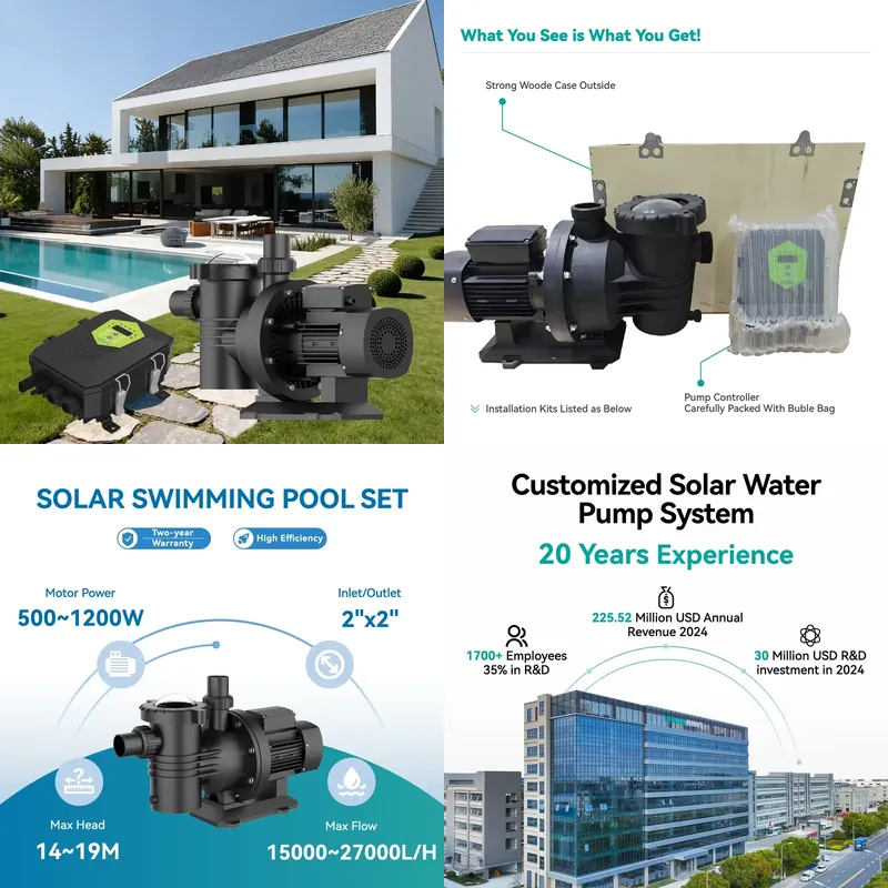 Solar Pool Pump Kit - ผู้ผลิต Veichi จัดหาชุดปั๊มสระว่ายน้ำพลังงานแสงอาทิตย์ขนาด 2 นิ้ว 500