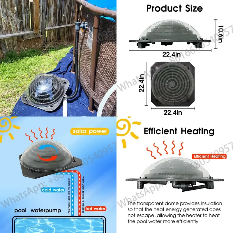 Solar Water Pump - ระบบทำความร้อนพลังงานแสงอาทิตย์แบบพกพาสำหรับสระว่ายน้ำ พร้อมตัวควบคุมเครื่องทำความร้อน ปั๊มความร้อนพลังงานแสงอาทิตย์สำหรับสระว่ายน้ำเหนือพื้นดิน