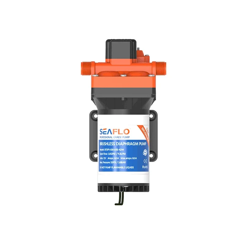 Solar Water Pump - ปั๊มน้ำหมุนเวียนแบบไร้แปรงถ่าน SEAFLO 12V 5.0GPM ปั๊มน้ำพลังงานแสงอาทิตย์สำหรับระบบสูบน้ำพลังงานแสงอาทิตย์