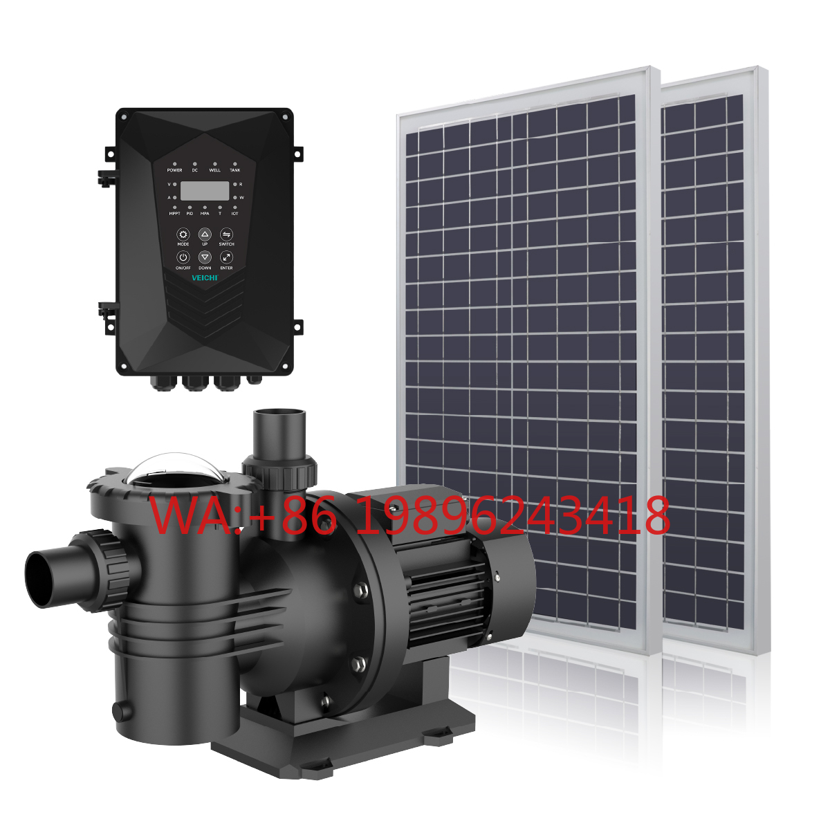 Solar Water Pump - อินเวอร์เตอร์ไฮบริด VEICHI AC DC สำหรับกรองน้ำในสระว่ายน้ำ พร้อมระบบดูดน้ำหมุนเวียน