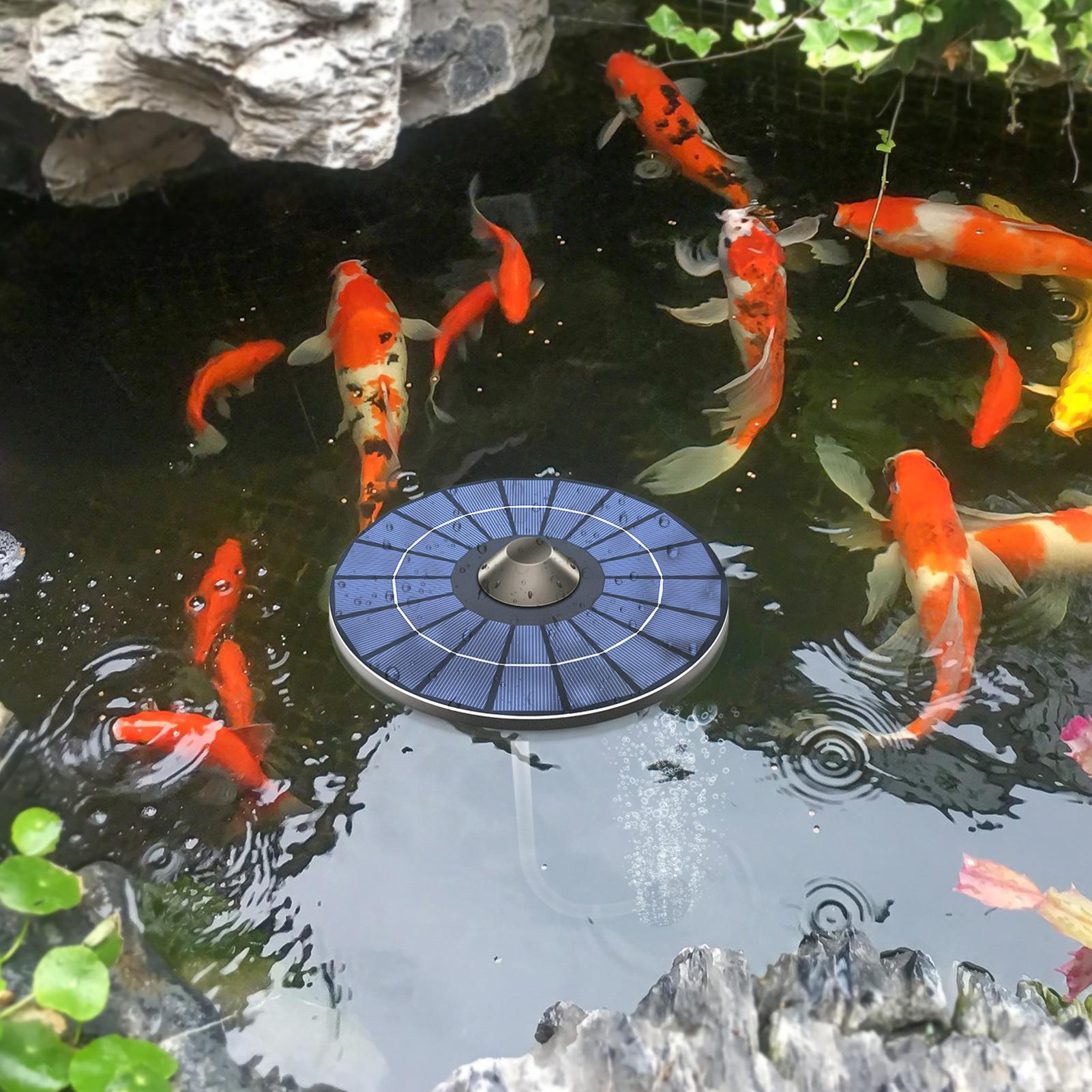Solar Pool Pump Kit - ปั๊มเติมอากาศในบ่อแบบใช้พลังงานแสงอาทิตย์ ปั๊มเติมอากาศในตู้ปลา พร้อมสายยางยาว 1.5 เมตร, หัวเติมอากาศแบบลอยน้ำ