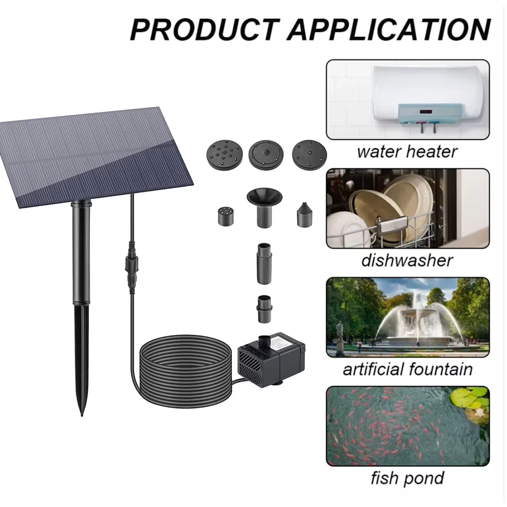 Solar Pool Pump Kit - ชุดปั๊มน้ำพลังงานแสงอาทิตย์ขนาดเล็ก 5W 5V พร้อมแผงโซลาร์เซลล์ สำหรับสวน สระน้ำ