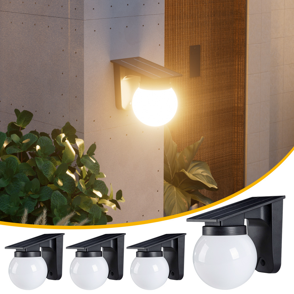 Waterproof Junction Box Solar - ไฟติดผนังทรงกลมพลังงานแสงอาทิตย์สำหรับภายนอกอาคาร กันน้ำระดับ IP65 เหมาะสำหรับตกแต่งรั้ว ลานบ้าน สวน