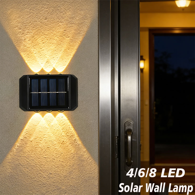 Waterproof Junction Box Solar - 4/6/8 LED ไฟพลังงานแสงอาทิตย์กลางแจ้ง โคมไฟพลังงานแสงอาทิตย์ โคมไฟกันน้ำ ไฟถนน