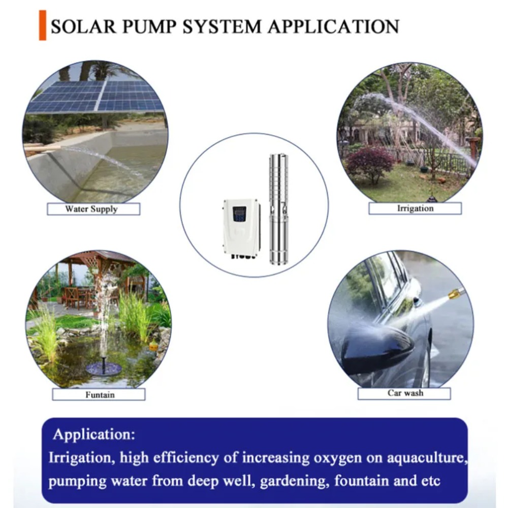 Solar Water Pump - ปั๊มน้ำบาดาลพลังงานแสงอาทิตย์ 3 นิ้ว 48V 500W DC