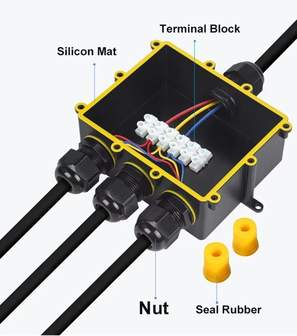 4Way 1In3Out IP68 กันน้ํา 4-14 - Waterproof Junction Box Solar บทวิจารณ์และราคา