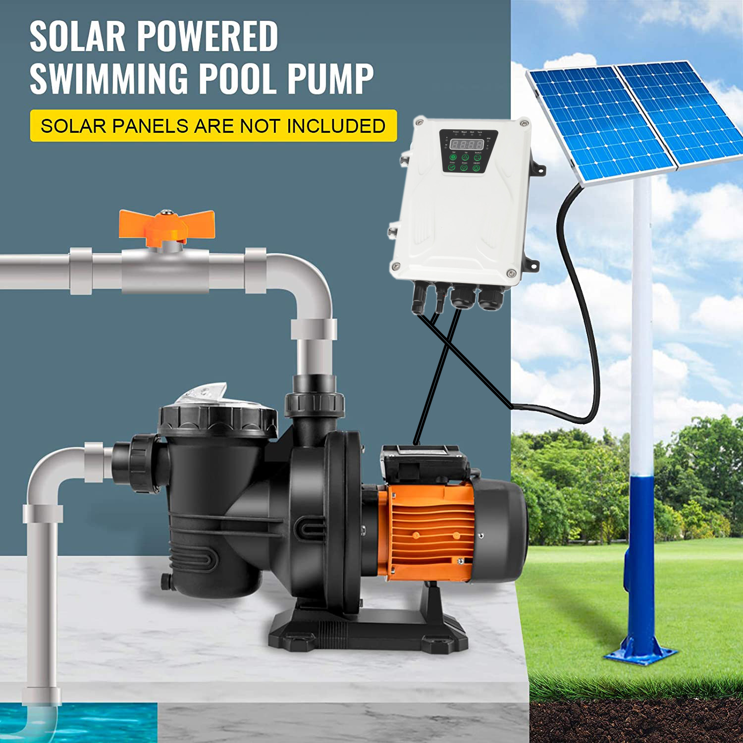 2HP 1500W พลังงานแสงอาทิตย์สระ - Solar Pool Pump Kit บทวิจารณ์และราคา